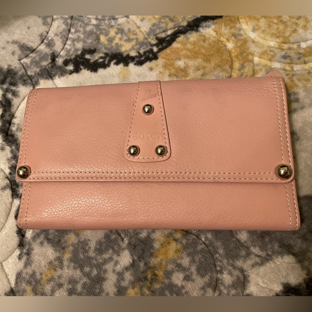 Bosca pink leather wallet